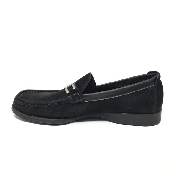 Men\'s Salvatore Ferragamo Horsebit Slip On Loafers Shoes Size 8 2E Black Suede main image 8